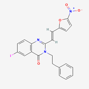 molecular formula C22H16IN3O4 B5407026 6-iodo-2-[2-(5-nitro-2-furyl)vinyl]-3-(2-phenylethyl)-4(3H)-quinazolinone 
