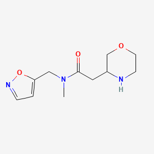 molecular formula C11H17N3O3 B5407042 N-(5-isoxazolylmethyl)-N-methyl-2-(3-morpholinyl)acetamide hydrochloride 