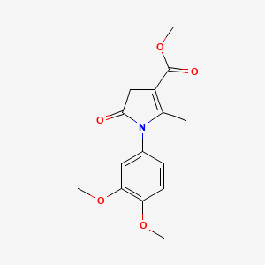 molecular formula C15H17NO5 B5407072 methyl 1-(3,4-dimethoxyphenyl)-2-methyl-5-oxo-4,5-dihydro-1H-pyrrole-3-carboxylate 