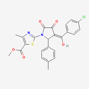 molecular formula C24H19ClN2O5S B5407113 methyl 2-[3-(4-chlorobenzoyl)-4-hydroxy-2-(4-methylphenyl)-5-oxo-2,5-dihydro-1H-pyrrol-1-yl]-4-methyl-1,3-thiazole-5-carboxylate 