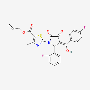 molecular formula C25H18F2N2O5S B5407257 allyl 2-[3-(4-fluorobenzoyl)-2-(2-fluorophenyl)-4-hydroxy-5-oxo-2,5-dihydro-1H-pyrrol-1-yl]-4-methyl-1,3-thiazole-5-carboxylate 