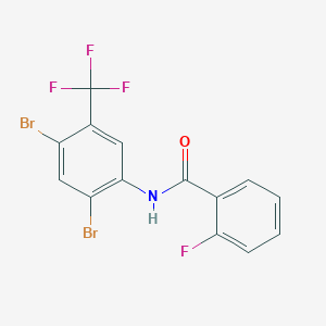molecular formula C14H7Br2F4NO B5407270 N-[2,4-dibromo-5-(trifluoromethyl)phenyl]-2-fluorobenzamide CAS No. 5403-30-5