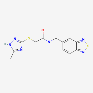 molecular formula C13H14N6OS2 B5407375 N-(2,1,3-benzothiadiazol-5-ylmethyl)-N-methyl-2-[(3-methyl-1H-1,2,4-triazol-5-yl)thio]acetamide 