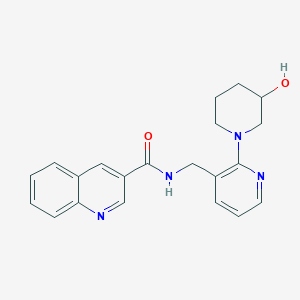 molecular formula C21H22N4O2 B5407395 N-{[2-(3-hydroxypiperidin-1-yl)pyridin-3-yl]methyl}quinoline-3-carboxamide 