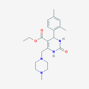 molecular formula C21H30N4O3 B5407522 ethyl 4-(2,4-dimethylphenyl)-6-[(4-methyl-1-piperazinyl)methyl]-2-oxo-1,2,3,4-tetrahydro-5-pyrimidinecarboxylate 