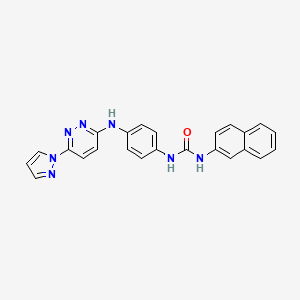 molecular formula C24H19N7O B5407532 N-2-naphthyl-N'-(4-{[6-(1H-pyrazol-1-yl)-3-pyridazinyl]amino}phenyl)urea 