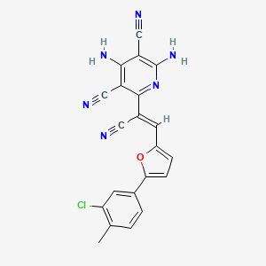 molecular formula C21H13ClN6O B5407694 2,4-diamino-6-[(Z)-2-[5-(3-chloro-4-methylphenyl)furan-2-yl]-1-cyanoethenyl]pyridine-3,5-dicarbonitrile 