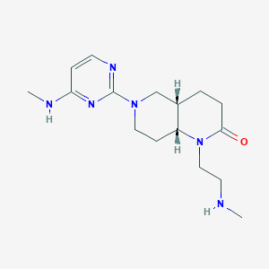 molecular formula C16H26N6O B5407721 rel-(4aS,8aR)-1-[2-(methylamino)ethyl]-6-[4-(methylamino)-2-pyrimidinyl]octahydro-1,6-naphthyridin-2(1H)-one dihydrochloride 