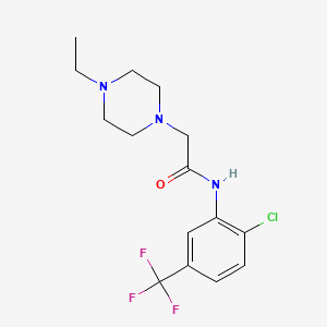 molecular formula C15H19ClF3N3O B5407737 N-[2-chloro-5-(trifluoromethyl)phenyl]-2-(4-ethylpiperazin-1-yl)acetamide 