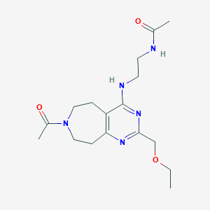 molecular formula C17H27N5O3 B5407747 N-(2-{[7-acetyl-2-(ethoxymethyl)-6,7,8,9-tetrahydro-5H-pyrimido[4,5-d]azepin-4-yl]amino}ethyl)acetamide 