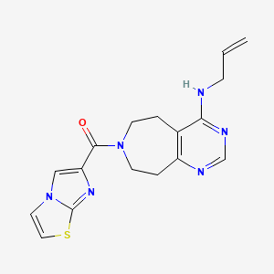 molecular formula C17H18N6OS B5407755 N-allyl-7-(imidazo[2,1-b][1,3]thiazol-6-ylcarbonyl)-6,7,8,9-tetrahydro-5H-pyrimido[4,5-d]azepin-4-amine 