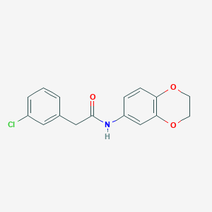 molecular formula C16H14ClNO3 B5407933 2-(3-chlorophenyl)-N-(2,3-dihydro-1,4-benzodioxin-6-yl)acetamide 