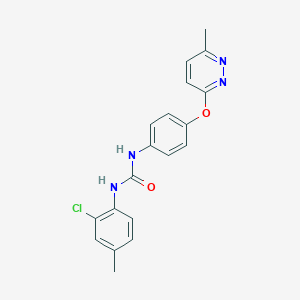 molecular formula C19H17ClN4O2 B5408031 N-(2-chloro-4-methylphenyl)-N'-{4-[(6-methyl-3-pyridazinyl)oxy]phenyl}urea 