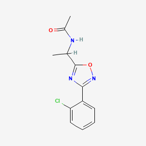 molecular formula C12H12ClN3O2 B5408064 N-{1-[3-(2-chlorophenyl)-1,2,4-oxadiazol-5-yl]ethyl}acetamide 