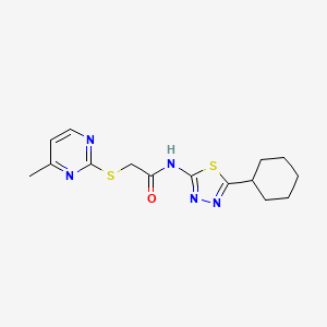 molecular formula C15H19N5OS2 B5408068 N-(5-cyclohexyl-1,3,4-thiadiazol-2-yl)-2-[(4-methyl-2-pyrimidinyl)thio]acetamide 