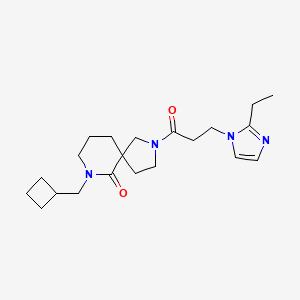molecular formula C21H32N4O2 B5408085 7-(cyclobutylmethyl)-2-[3-(2-ethyl-1H-imidazol-1-yl)propanoyl]-2,7-diazaspiro[4.5]decan-6-one 