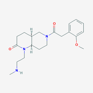 molecular formula C20H29N3O3 B5408235 rel-(4aS,8aR)-6-[(2-methoxyphenyl)acetyl]-1-[2-(methylamino)ethyl]octahydro-1,6-naphthyridin-2(1H)-one hydrochloride 
