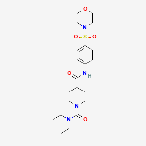 molecular formula C21H32N4O5S B5408258 N~1~,N~1~-diethyl-N~4~-[4-(morpholin-4-ylsulfonyl)phenyl]piperidine-1,4-dicarboxamide 