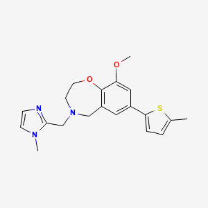 molecular formula C20H23N3O2S B5408313 9-methoxy-4-[(1-methyl-1H-imidazol-2-yl)methyl]-7-(5-methyl-2-thienyl)-2,3,4,5-tetrahydro-1,4-benzoxazepine 
