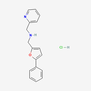 molecular formula C17H17ClN2O B5408411 N-[(5-phenylfuran-2-yl)methyl]-1-pyridin-2-ylmethanamine;hydrochloride 