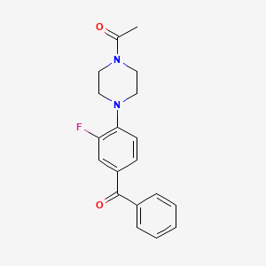 molecular formula C19H19FN2O2 B5408422 [4-(4-acetyl-1-piperazinyl)-3-fluorophenyl](phenyl)methanone 