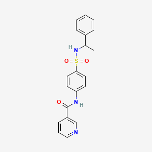 molecular formula C20H19N3O3S B5408458 N-{4-[(1-phenylethyl)sulfamoyl]phenyl}pyridine-3-carboxamide 