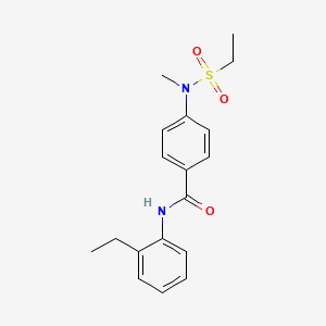 molecular formula C18H22N2O3S B5408641 N-(2-ethylphenyl)-4-[(ethylsulfonyl)(methyl)amino]benzamide 