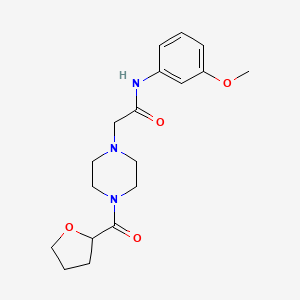 molecular formula C18H25N3O4 B5408648 N-(3-methoxyphenyl)-2-[4-(tetrahydro-2-furanylcarbonyl)-1-piperazinyl]acetamide 