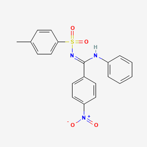 molecular formula C20H17N3O4S B5408669 N'-[(4-methylphenyl)sulfonyl]-4-nitro-N-phenylbenzenecarboximidamide 