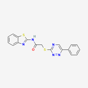 molecular formula C18H13N5OS2 B5408716 N-(1,3-benzothiazol-2-yl)-2-[(6-phenyl-1,2,4-triazin-3-yl)sulfanyl]acetamide 