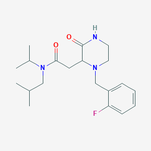 molecular formula C20H30FN3O2 B5408753 2-[1-(2-fluorobenzyl)-3-oxo-2-piperazinyl]-N-isobutyl-N-isopropylacetamide 
