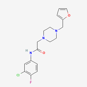 molecular formula C17H19ClFN3O2 B5408796 N-(3-chloro-4-fluorophenyl)-2-{4-[(furan-2-yl)methyl]piperazin-1-yl}acetamide 