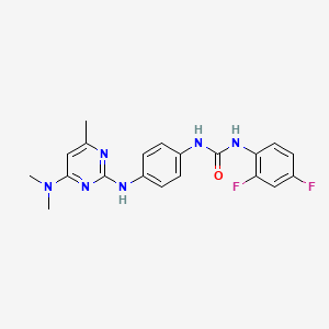 molecular formula C20H20F2N6O B5408838 N-(2,4-difluorophenyl)-N'-(4-{[4-(dimethylamino)-6-methyl-2-pyrimidinyl]amino}phenyl)urea 