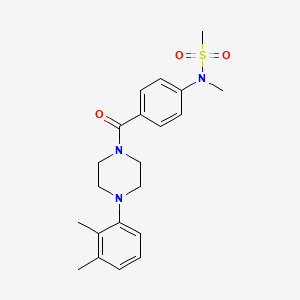 molecular formula C21H27N3O3S B5408851 N-{4-[4-(2,3-DIMETHYLPHENYL)PIPERAZINE-1-CARBONYL]PHENYL}-N-METHYLMETHANESULFONAMIDE 