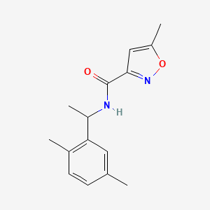 molecular formula C15H18N2O2 B5408877 N-[1-(2,5-dimethylphenyl)ethyl]-5-methyl-1,2-oxazole-3-carboxamide 