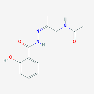 molecular formula C12H15N3O3 B5408883 N-[(Z)-1-acetamidopropan-2-ylideneamino]-2-hydroxybenzamide 