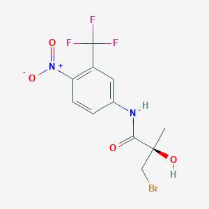 molecular formula C11H10BrF3N2O4 B054089 (R)-3-bromo-2-hydroxy-2-methyl-N-(4-nitro-3-(trifluoromethyl)phenyl)propanamide CAS No. 206193-18-2