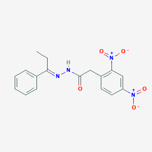 molecular formula C17H16N4O5 B5408913 2-(2,4-dinitrophenyl)-N-[(E)-1-phenylpropylideneamino]acetamide 