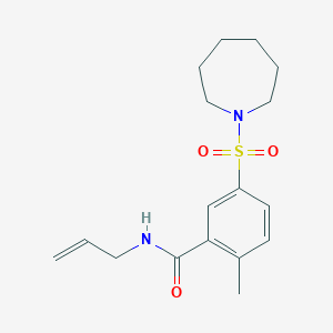 molecular formula C17H24N2O3S B5408953 N-allyl-5-(1-azepanylsulfonyl)-2-methylbenzamide 