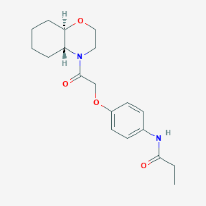 molecular formula C19H26N2O4 B5409013 N-(4-{2-[(4aR*,8aR*)-octahydro-4H-1,4-benzoxazin-4-yl]-2-oxoethoxy}phenyl)propanamide 