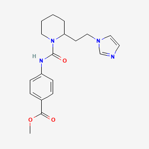 molecular formula C19H24N4O3 B5409017 methyl 4-[({2-[2-(1H-imidazol-1-yl)ethyl]-1-piperidinyl}carbonyl)amino]benzoate 