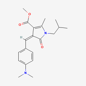 molecular formula C20H26N2O3 B5409028 METHYL (4Z)-4-{[4-(DIMETHYLAMINO)PHENYL]METHYLIDENE}-2-METHYL-1-(2-METHYLPROPYL)-5-OXO-4,5-DIHYDRO-1H-PYRROLE-3-CARBOXYLATE 