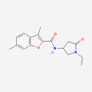 molecular formula C17H20N2O3 B5409038 N-(1-ethyl-5-oxopyrrolidin-3-yl)-3,6-dimethyl-1-benzofuran-2-carboxamide 