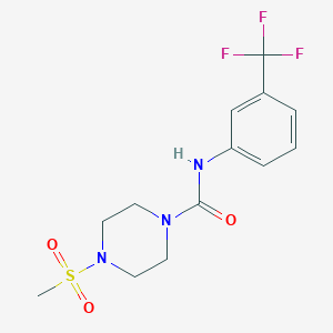 molecular formula C13H16F3N3O3S B5409045 4-METHANESULFONYL-N-[3-(TRIFLUOROMETHYL)PHENYL]PIPERAZINE-1-CARBOXAMIDE 