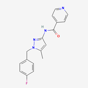 molecular formula C17H15FN4O B5409076 N-[1-(4-fluorobenzyl)-5-methyl-1H-pyrazol-3-yl]isonicotinamide 