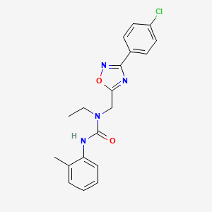 molecular formula C19H19ClN4O2 B5409082 N-{[3-(4-chlorophenyl)-1,2,4-oxadiazol-5-yl]methyl}-N-ethyl-N'-(2-methylphenyl)urea 