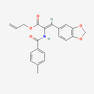 molecular formula C21H19NO5 B5409083 prop-2-enyl (Z)-3-(1,3-benzodioxol-5-yl)-2-[(4-methylbenzoyl)amino]prop-2-enoate 