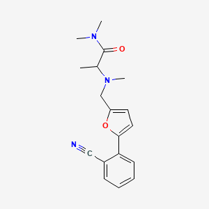 molecular formula C18H21N3O2 B5409203 N~2~-{[5-(2-cyanophenyl)-2-furyl]methyl}-N~1~,N~1~,N~2~-trimethylalaninamide 