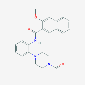 molecular formula C24H25N3O3 B5409213 N-[2-(4-acetyl-1-piperazinyl)phenyl]-3-methoxy-2-naphthamide 