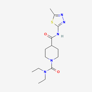 molecular formula C14H23N5O2S B5409250 N~1~,N~1~-diethyl-N~4~-(5-methyl-1,3,4-thiadiazol-2-yl)piperidine-1,4-dicarboxamide 